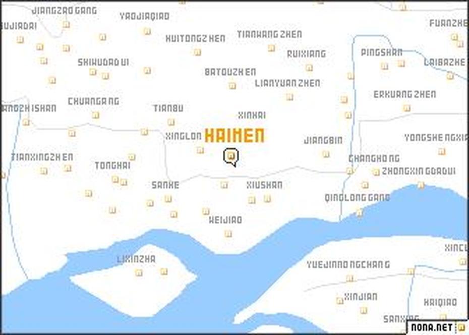 Haimen (China) Map – Nona, Haomen, China, Jiangsu Province China, Nantong Port China