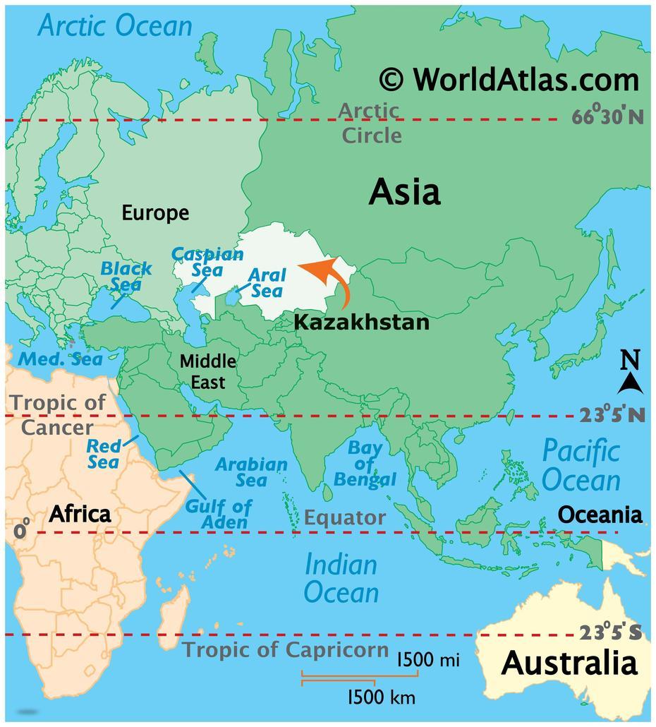 Kazakhstan On Map Of Asia, Beyneū, Kazakhstan, Kazakhstan On The World, Kazakhstan Country