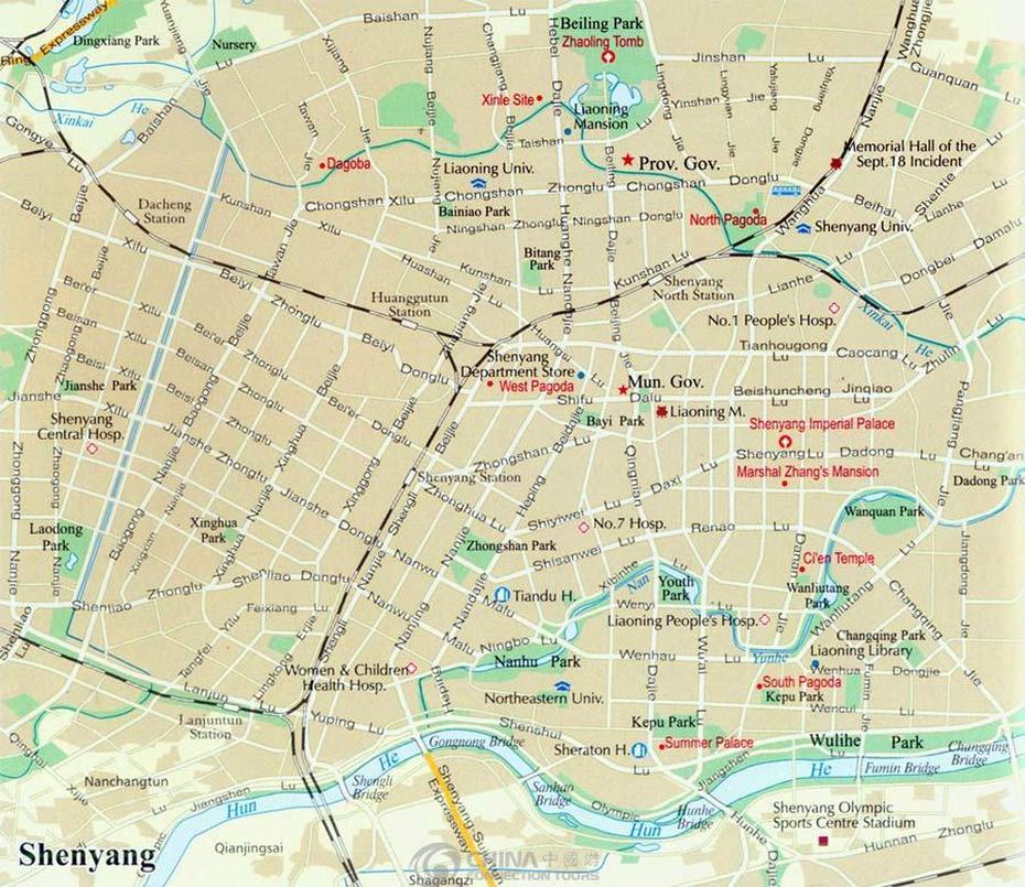 Shenyang Tourist Map, China Shenyang Tourist Map – Shenyang Travel Guide, Shentang, China, Taiyuan, Guilin China