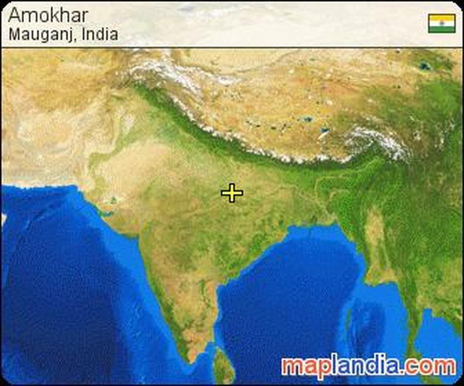 Amokhar | Mauganj Google Satellite Map, Mauganj, India, India  Silhouette, India Globe