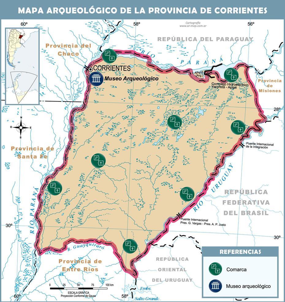 Archaeological Map Of The Province Of Corrientes | Gifex, Corrientes, Argentina, Iguazu Falls, El A De Argentina