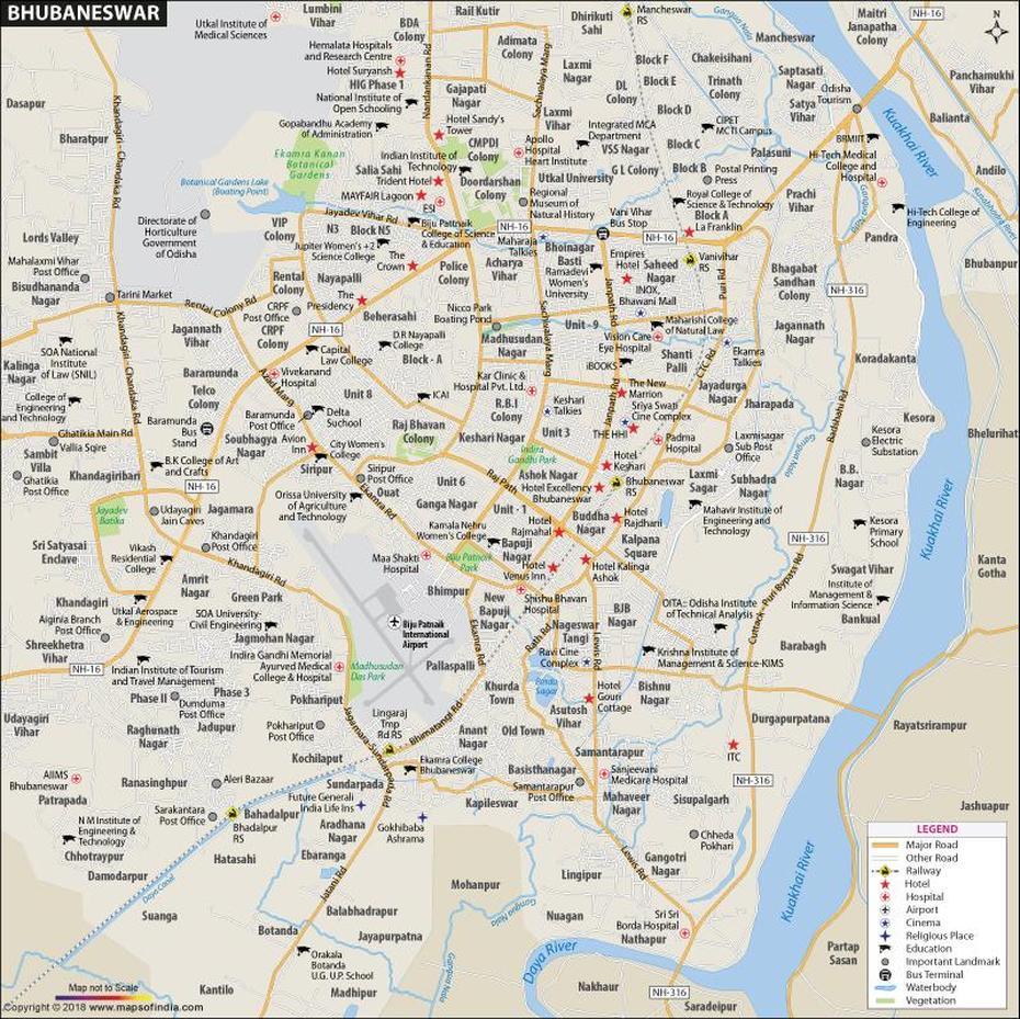 Bhubaneswar Map – Odisha Tourism, Bhubaneshwar, India, Bhubaneswar City, Dehradun India