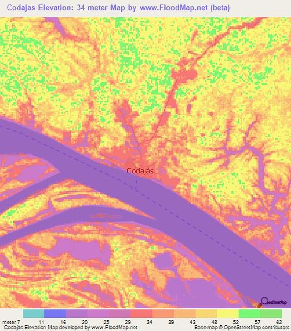 Brazil  Drawing, Rio, Topography, Codajás, Brazil