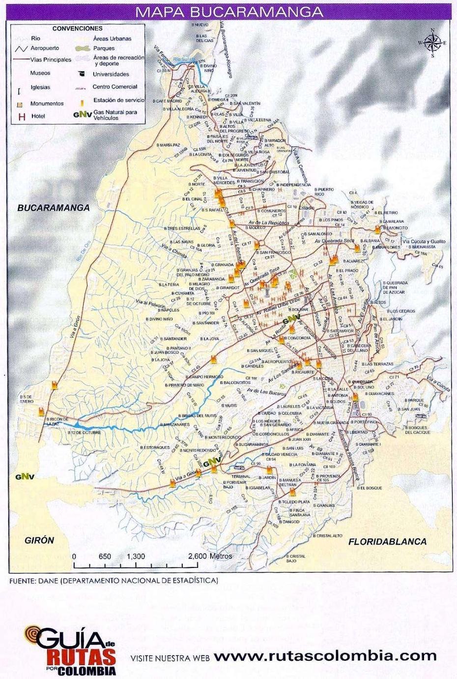 City Map Bucaramanga, Bucaramanga, Colombia, Cucuta Colombia, Cali- Colombia