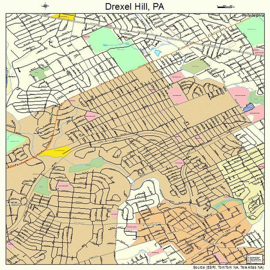 Drexel Hill Pennsylvania Street Map 4219920, Drexel Hill, United States, Drexel Campus, Drexel Hill Pa 19026