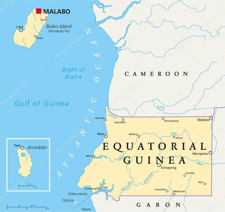 Equatorial Guinea Political Map  Stock Vector  Furian #58816775, Ebebiyín, Equatorial Guinea, Guinea Region, Equatorial Guinea City