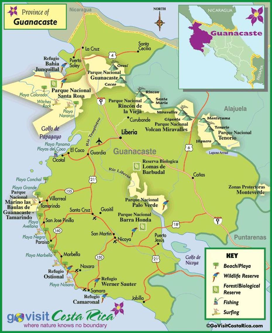 Guanacaste Region Map, Costa Rica – Go Visit Costa Rica, La Uruca, Costa Rica, Costa Rican Masks, Costa Rica Location