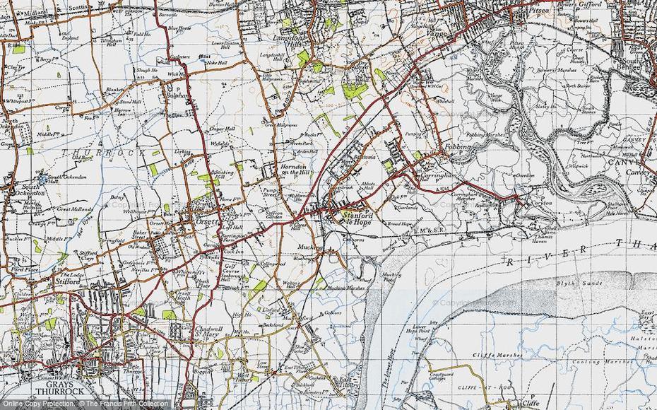 Historic Ordnance Survey Map Of Stanford-Le-Hope, 1946, Stanford Le Hope, United Kingdom, Stanford-Le-Hope Essex, England Essex United Kingdom