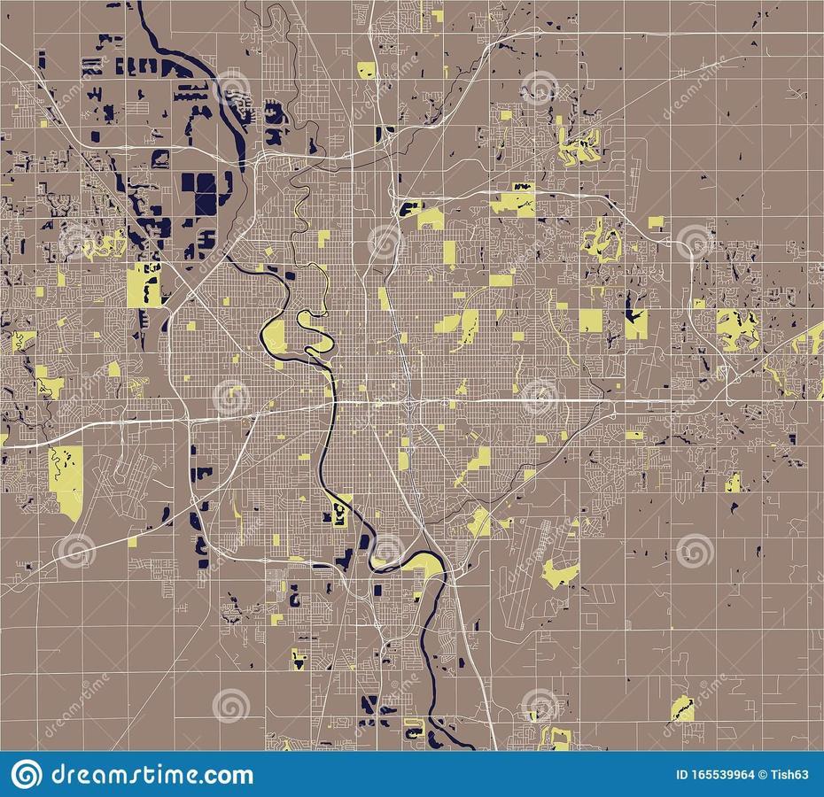 Map Of The City Of Wichita, Kansas, Usa Stock Illustration …, Wichita, United States, Wichita State Parking, Wichita Ks