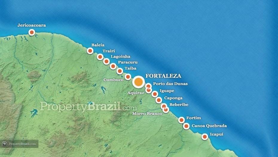 Map Of Fortaleza Brazil, Fortaleza, Brazil, Capital Of Brazil, Fortaleza Ce