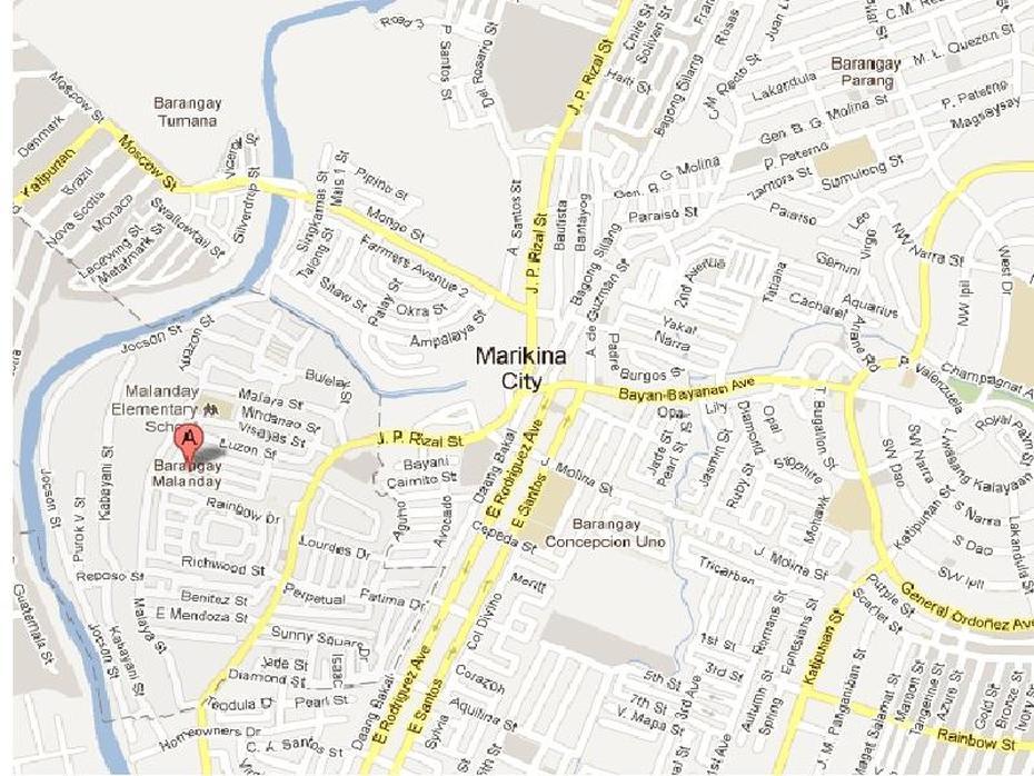 Marikina Map And Marikina Satellite Image, Marikina City, Philippines, Marikina River, Ncr