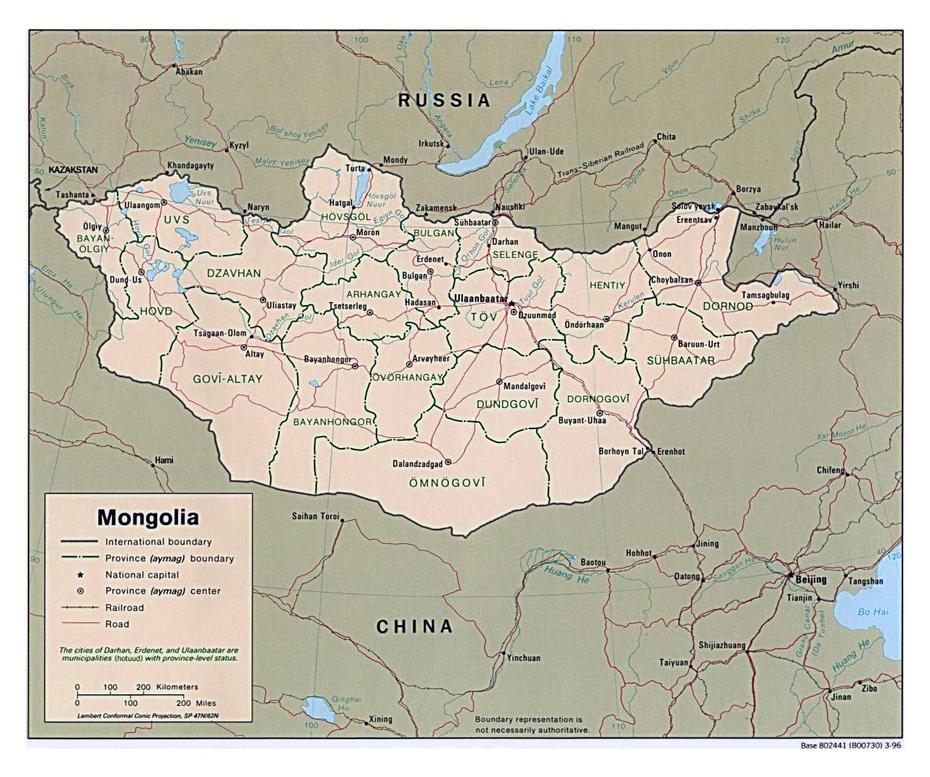 Mongolia Outline, Mongolia Road, Detailed , Ölgiy, Mongolia