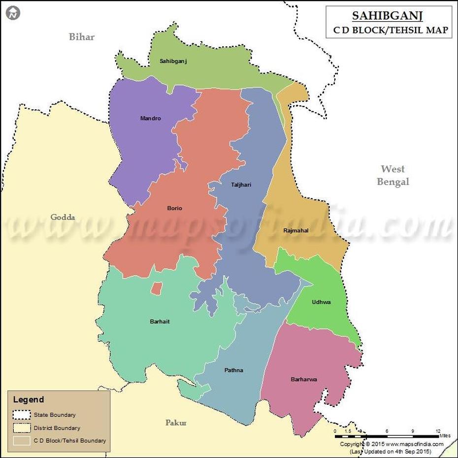 Sahibganj Tehsil Map, Shāhganj, India, India’S  With States, Goa On