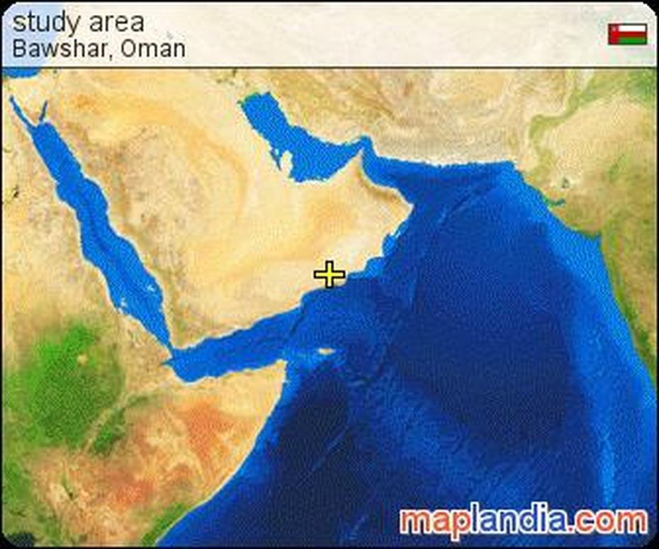 Study Area | Bawshar Google Satellite Map, Bawshar, Oman, Oman Physical, Gulf Of Oman