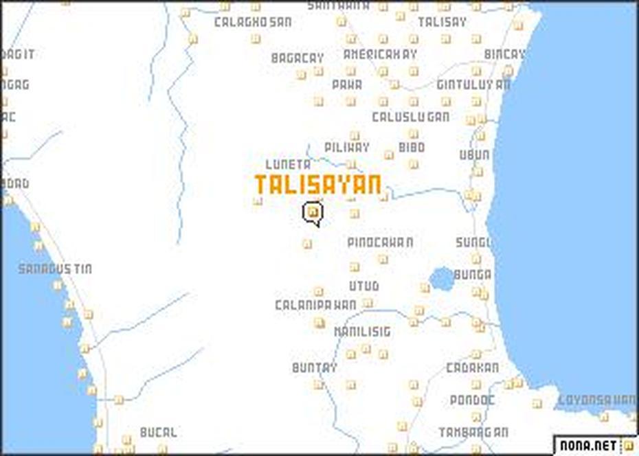 Talisayan (Philippines) Map – Nona, Talusan, Philippines, Philippines  Outline, Old Philippine