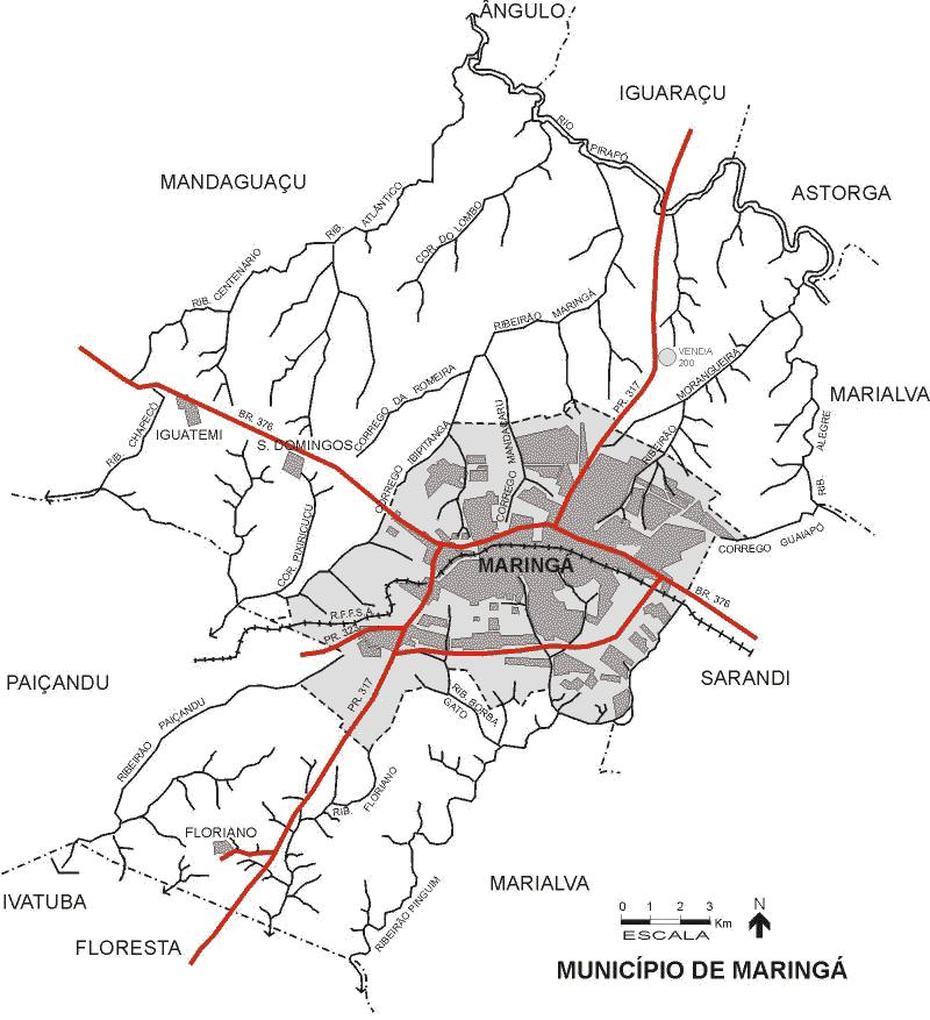 Turismo – Mapa Da Cidade De Maringa, Maringá, Brazil, Brazil  With Capital, Brazil Geography