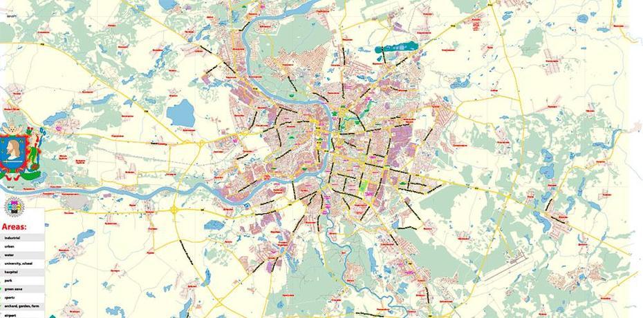 Vitebsk Belarus Map Vector Exact City Plan Low Detailed Street Map …, Vitsyebsk, Belarus, White Russia, Belarus Rivers