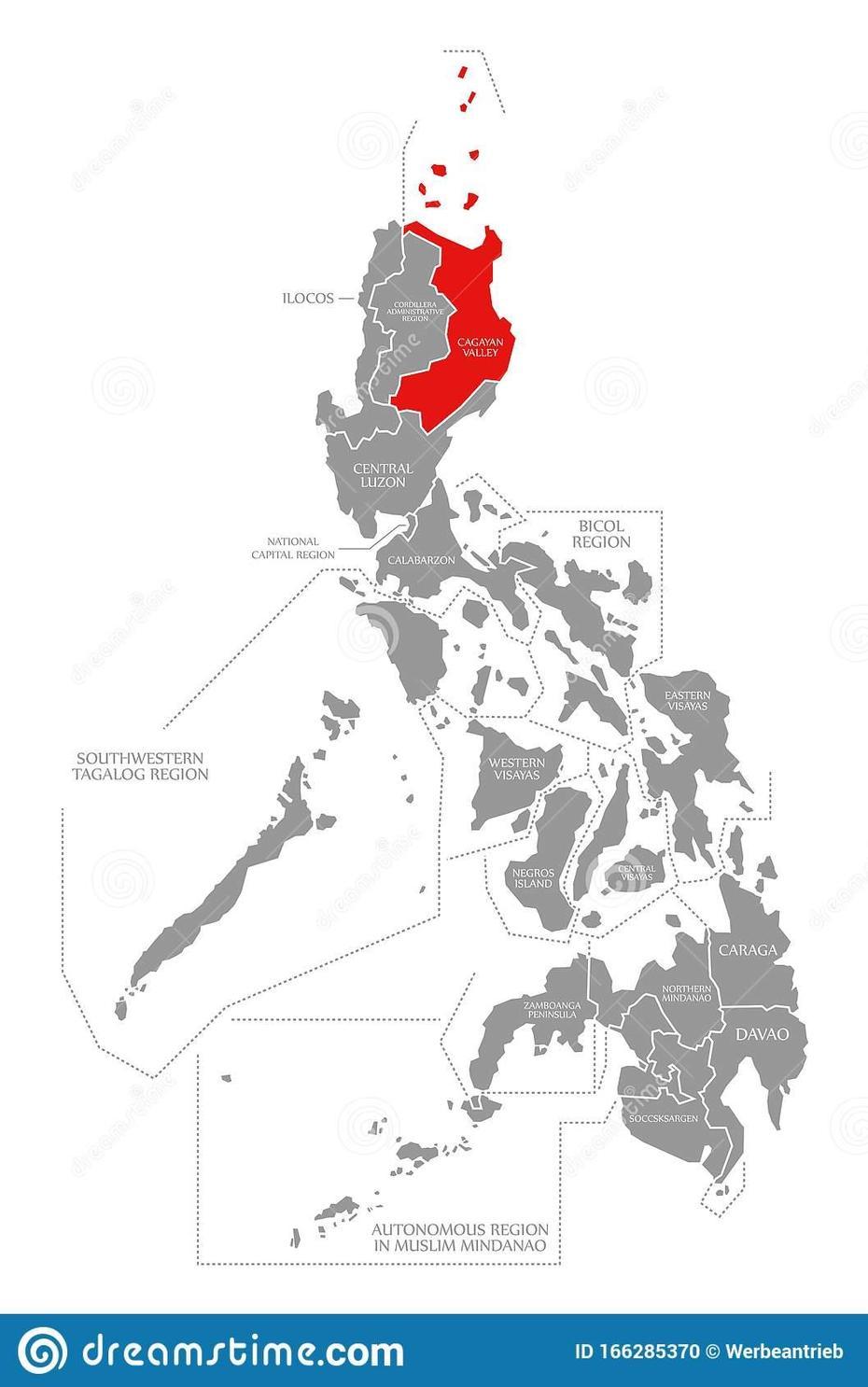 Cagayan Valley Red Highlighted In Map Of Philippines Stock Illustration …, Cuartero, Philippines, Philippines  Luzon Manila, Cebu Island Philippines