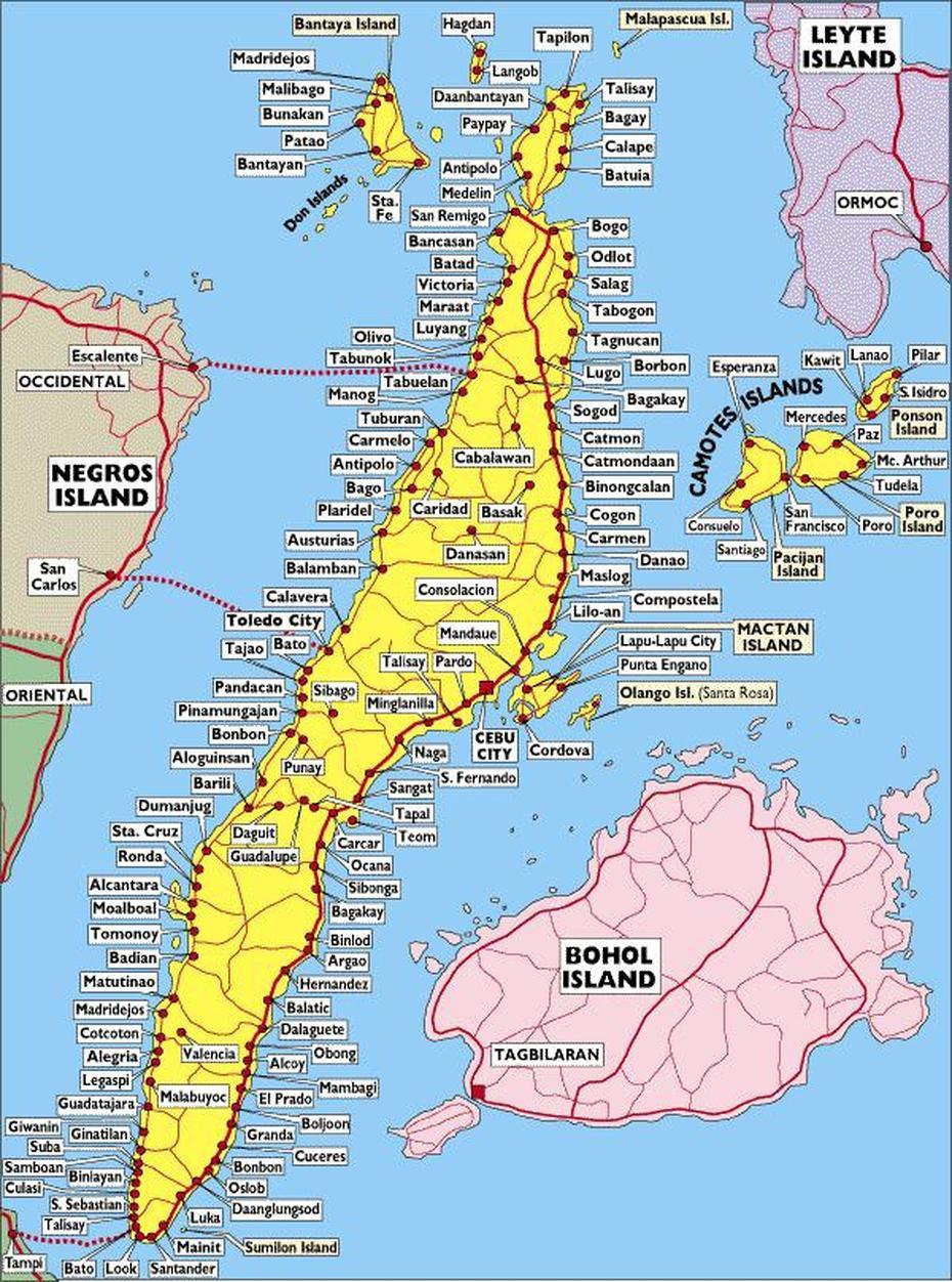 Cebu Map And Cebu Satellite Image, Cebu City, Philippines, Mactan Cebu, Carcar Cebu