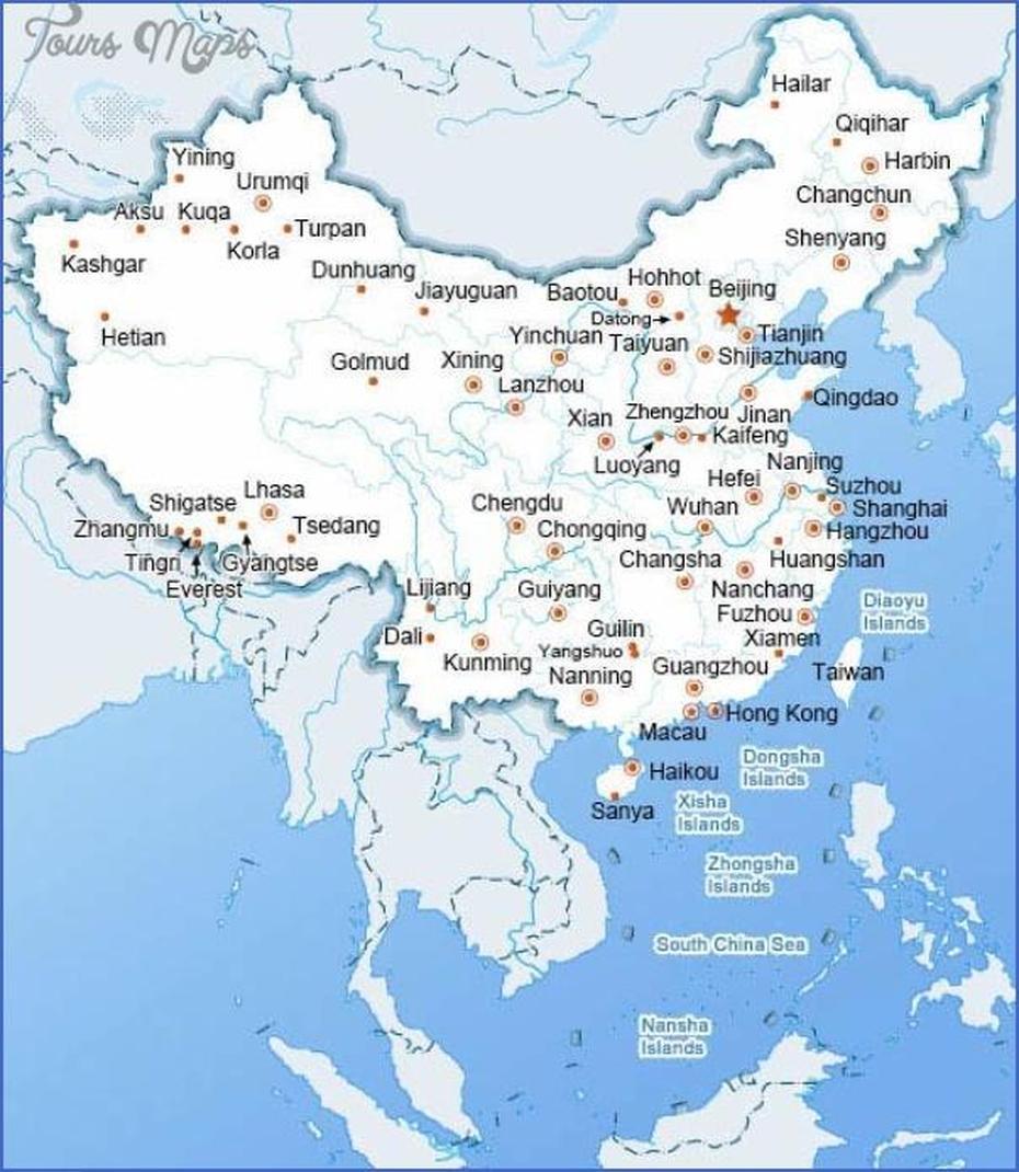 China Map Tourist Destinations – Toursmaps, Dusheng, China, China  Svg, Cities In China