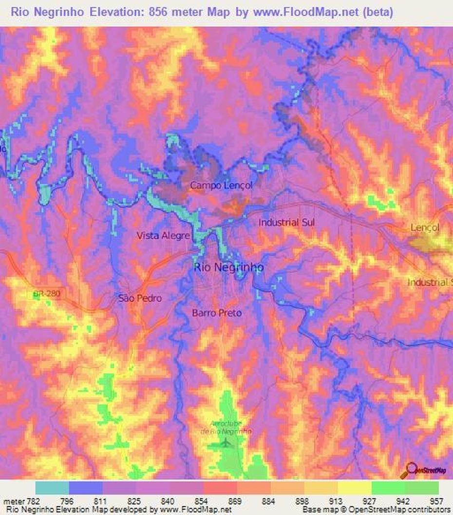 Elevation Of Rio Negrinho,Brazil Elevation Map, Topography, Contour, Rio Negrinho, Brazil, Rio On World, Cities In Brazil