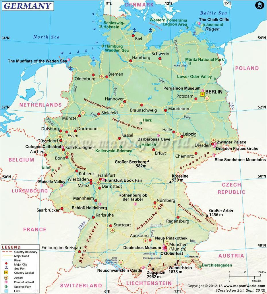 Germany Map | Germany Map, Germany Tourist, Austria Map, Lage, Germany, Reutlingen  University, Neuschwanstein Castle Germany