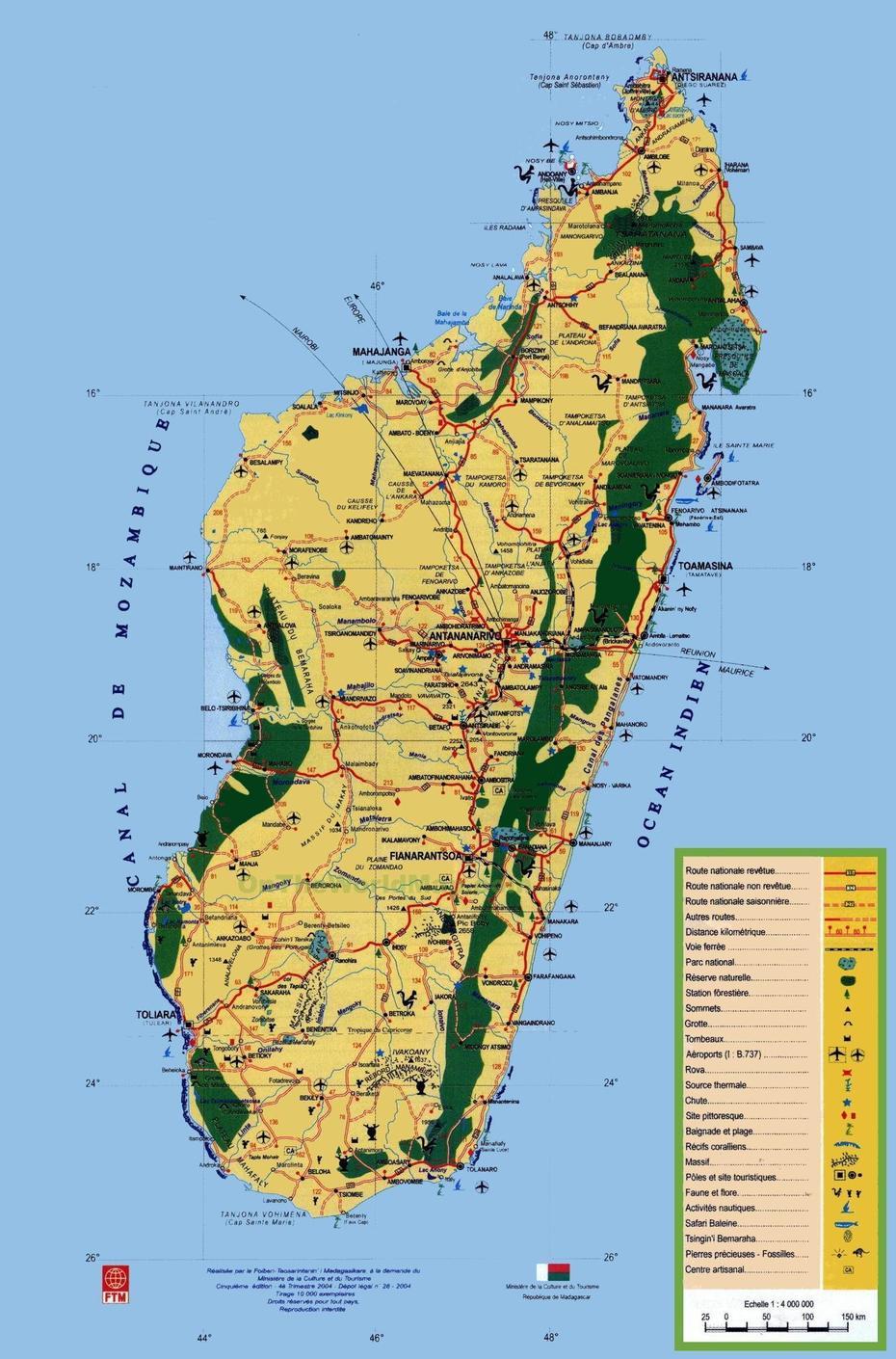 Madagaskar Mapa Turystyczna – Madagaskar Zabytki Mapie (Wschodnia …, Vohitromby, Madagascar, Madagascar Mountains, Madagascar Rainforest