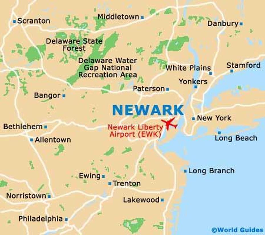 New York State Airports Map, Newark, United States, New Jersey United States, Newark Skyline