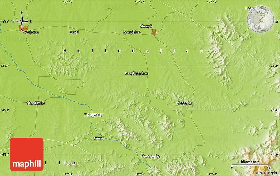 Physical Map Of Xiangyang, Xiangyang, China, Hunan Province China, Eastern China