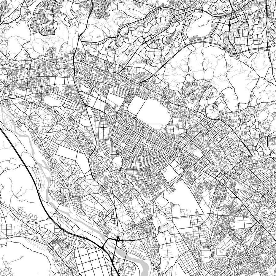 Sagamihara, City Map, Light | Hebstreits Sketches | City Map, City …, Sagamihara, Japan, City Sakura Japan, Hisashimichi  Interchange