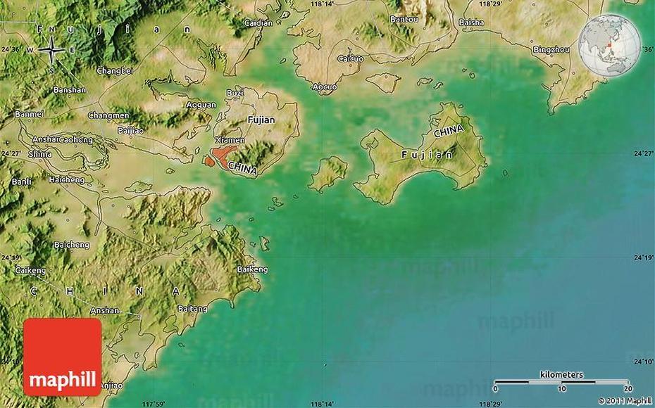 Satellite Map Of Haicheng, Haicheng, China, Stilt In China, Li Haicheng