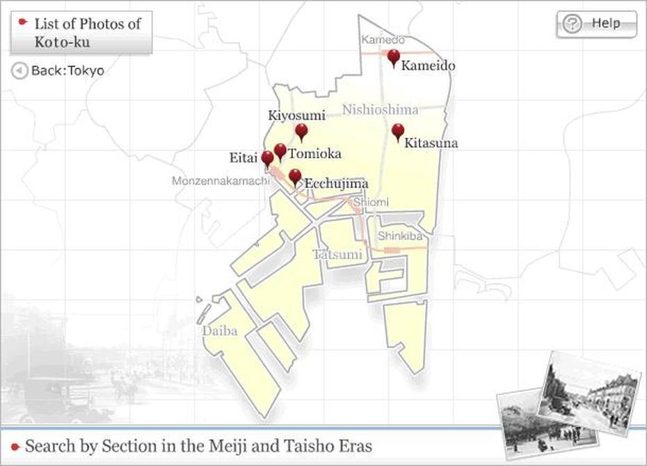 Search By Map:Search By Present-Day Section:Tokyo Koto-Ku | The Meiji …, Kōtō-Ku, Japan, Kyoto Japan Attractions, Kyoto Japan Landscape