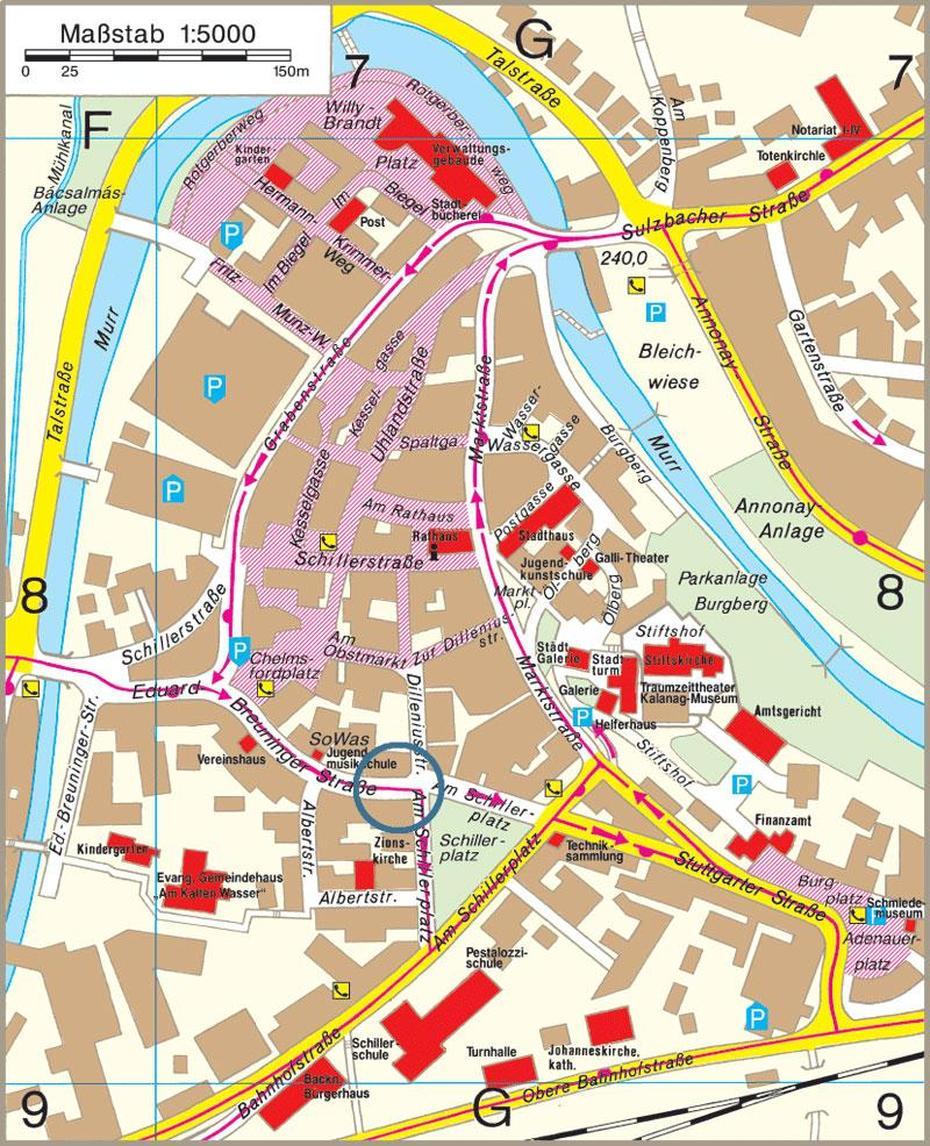 Backnang City Map – Backnang Germany  Mappery, Backnang, Germany, Heilbronn Germany, Landstuhl