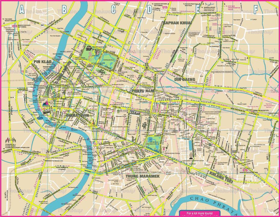 Bangkok Districts, Bangkok Location, Detailed, Bangkok, Thailand