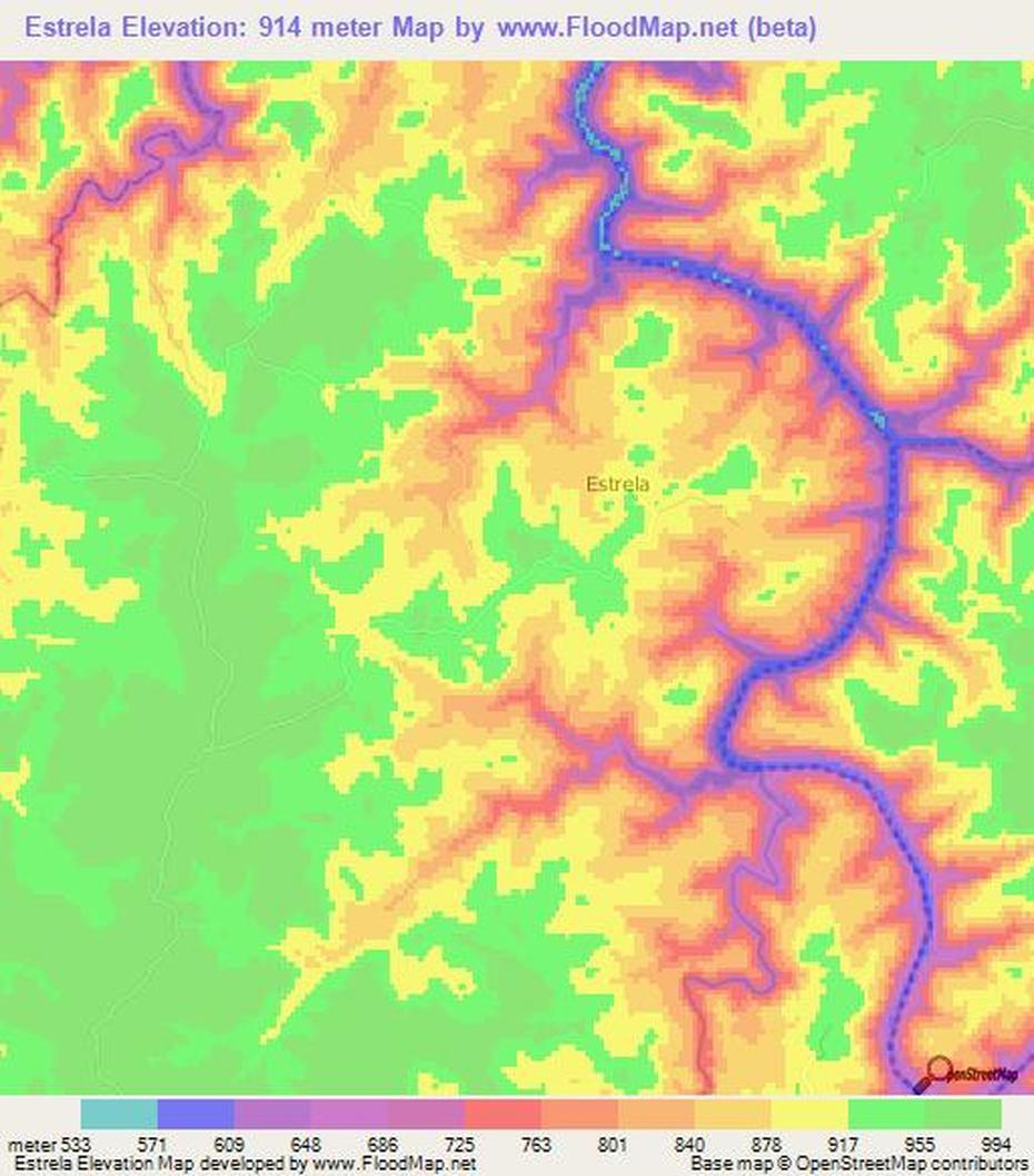 Elevation Of Estrela,Brazil Elevation Map, Topography, Contour, Estrêla, Brazil, Brazil  Printable, Simple Brazil