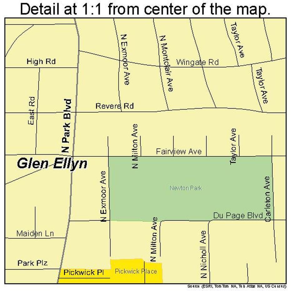 Glen Ellyn Illinois Street Map 1729756, Glen Ellyn, United States, Street  Glen Ellyn, College Of Dupage