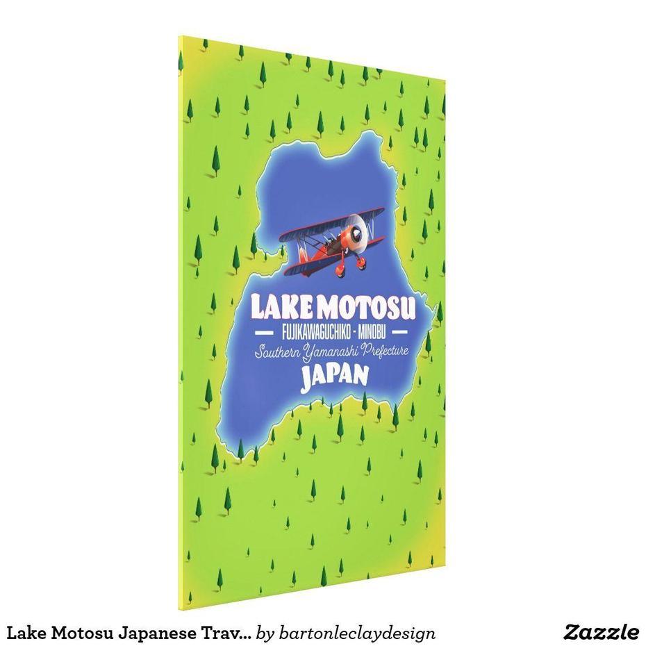 Lake Motosu Japanese Travel Map. Canvas Print | Zazzle | Japanese …, Motosu, Japan, Japan  Simple, Okinawa