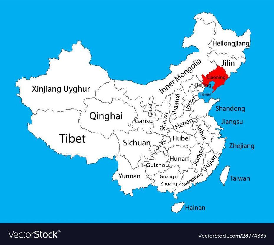 Liaoning Province Map China Map Royalty Free Vector Image, Lichuan, China, Fenghuang  County, Fenghuang Ancient  City