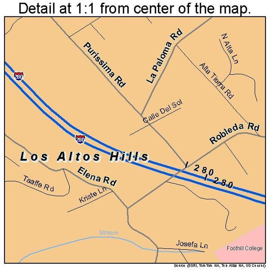 Los Altos Hills California Street Map 0643294 | Los Altos Hills, Street …, Los Altos, United States, Los Altos Alicante, Cupertino Ca