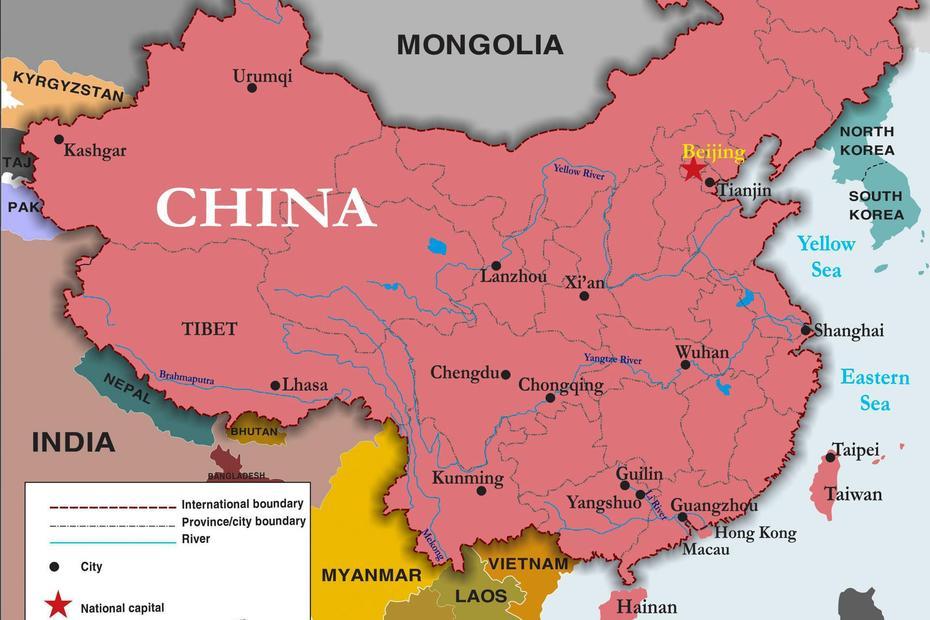 Map Of China With Mountains – 88 World Maps, Yangfang, China, China On  Of World, China Road