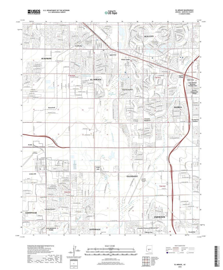 Mytopo El Mirage, Arizona Usgs Quad Topo Map, El Mirage, United States, City Of El Mirage Az, El Mirage Trail