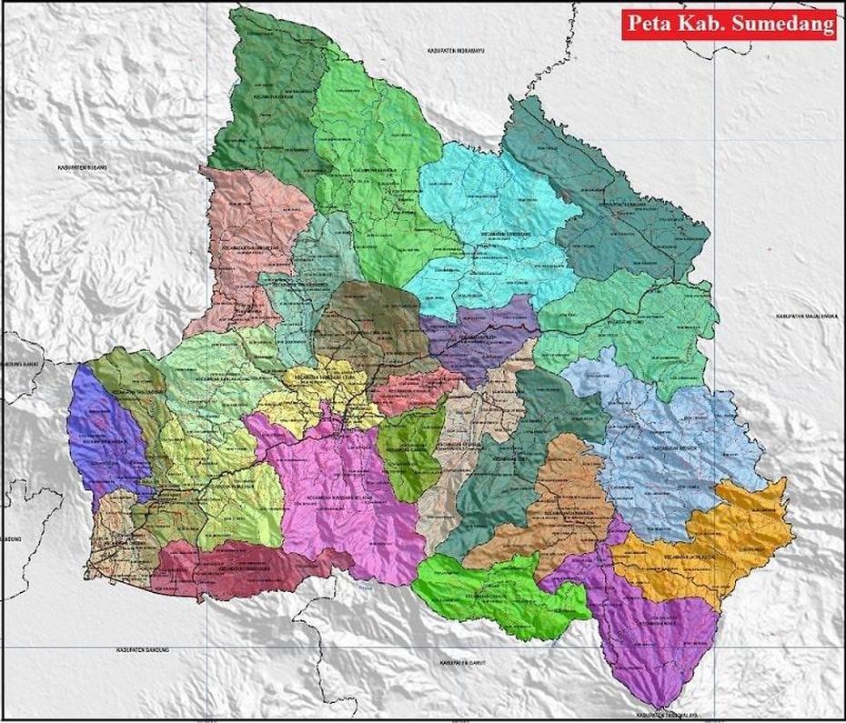 Peta Kabupaten Sumedang, Jawa Barat Hd Lengkap, Sumedang, Indonesia, Indonesia Topographic, Peta Kota  Bandung