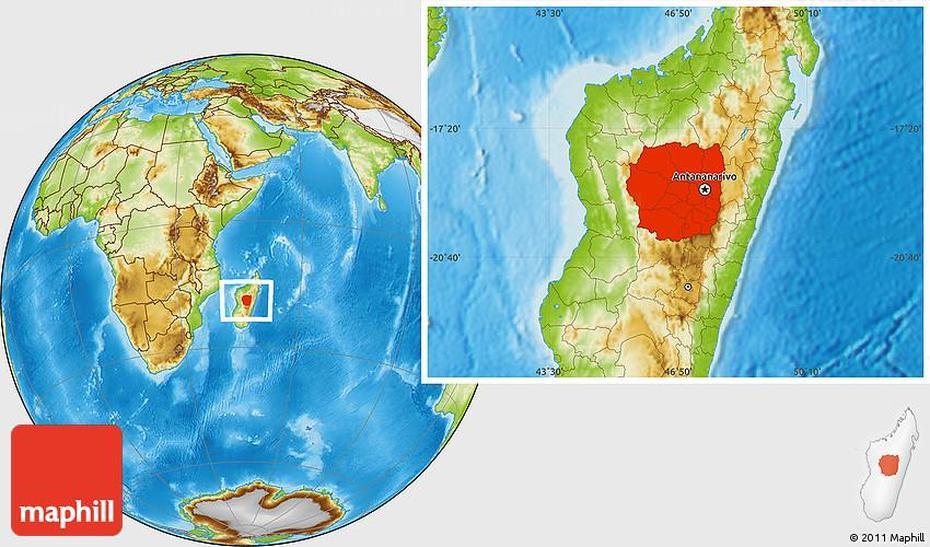 Physical Location Map Of Antananarivo, Antananarivo, Madagascar, Capital Of Madagascar, Madagascar  Africa