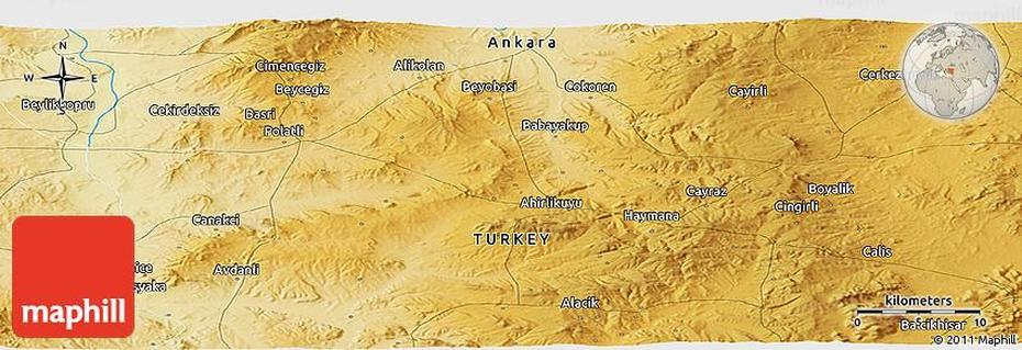 Physical Panoramic Map Of Yenice, Yenice, Turkey, Yenice, Turkey