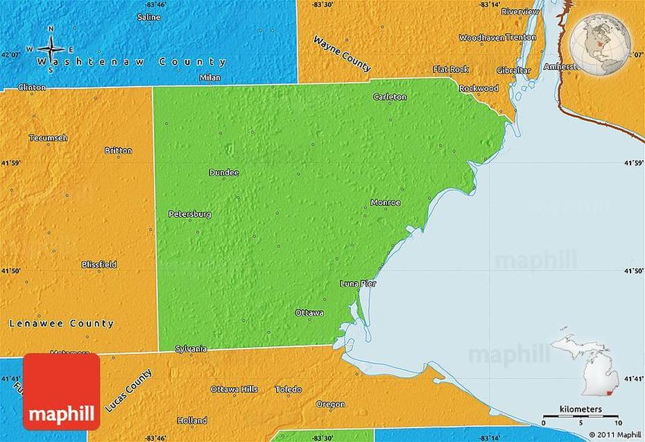 Political Map Of Monroe County, Monroe, United States, Ss United States, United States  Pennsylvania