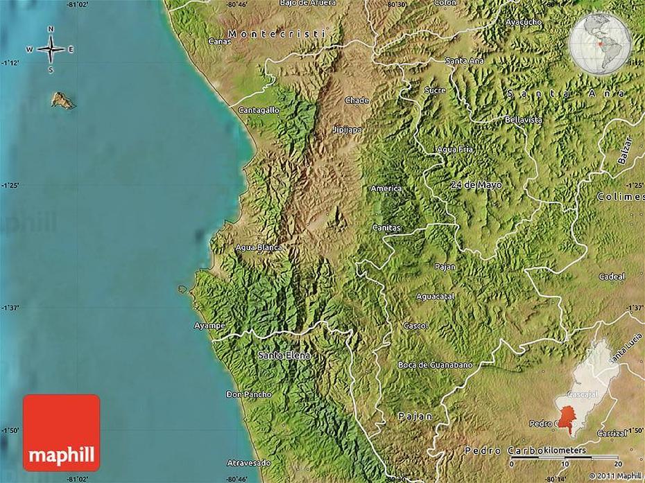 Satellite Map Of Jipijapa, Jipijapa, Ecuador, Montecristi Ecuador, Milagro Ecuador
