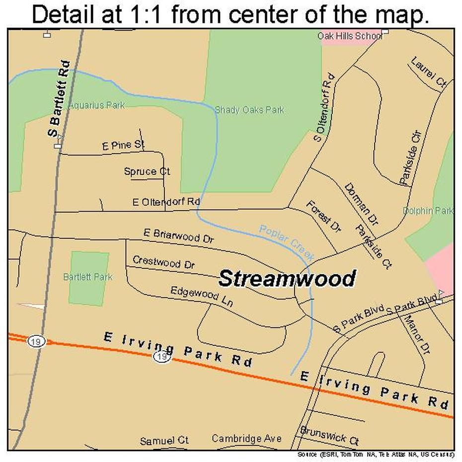 Streamwood Illinois Street Map 1773157, Streamwood, United States, Downtown Streamwood Il, Vernon Hills Il