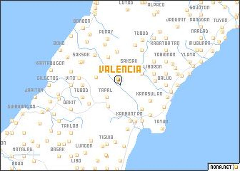 Valencia (Philippines) Map – Nona, Valencia, Philippines, Bukidnon Philippines, Valencia Region Spain