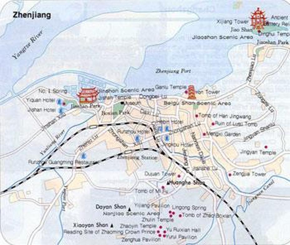 Zhenjiang Maps, China Zhenjiang Maps – Zhenjiang Travel Guide, Zangang, China, South China, China  Graphic