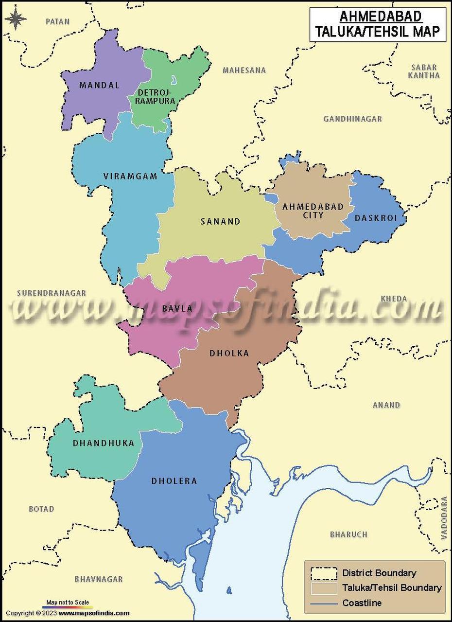 Ahmedabad Tehsil Map, Ahmedabad Taluka, Ahmadābād, India, Surat India, Rishikesh India